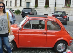 Four years ago in Rome, I made Aaron take a photo of me with just about every old Fiat Cinquecento we saw. There are a lot of photos of me with tiny cars!